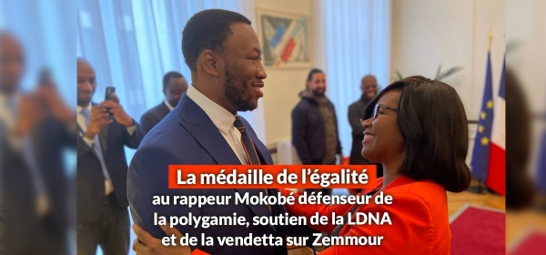 Le rappeur Mokobé défenseur de la polygamie, obtient la médaille de l'égalité d'Elisabeth Moreno