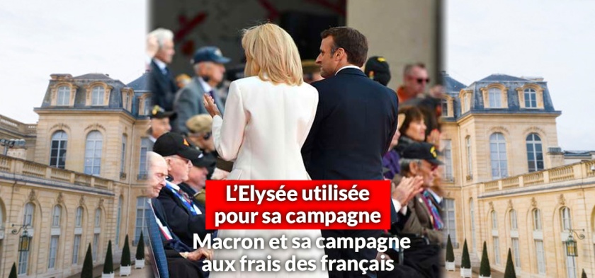 Emmanuel Macron et l'Elysee utilisée pour sa campagne de réélection