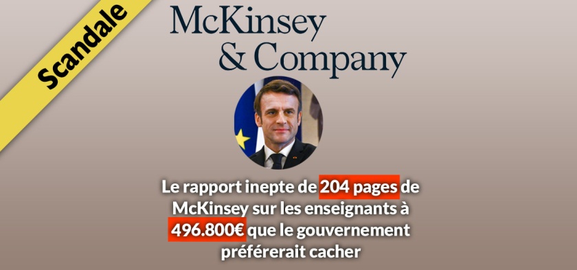 Le rapport inepte de 204 pages de McKinsey à 496.800 euros que le gouvernement préférerait cacher