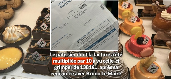Le pâtissier dont la facture a été multipliée par 10 a vu celle-ci grimper de 1381€ après sa rencontre avec Bruno Le Maire